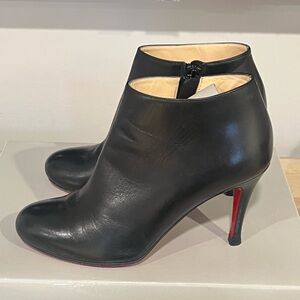 Christian Louboutin Black and Red Heeled Boots